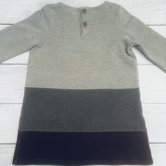 Morgan & Milo Girls 100% Cotton Gray Stripe Dress Size 5 - Picture 7 of 8